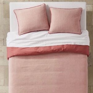 Casaluna - King Textured Chambray Cotton Duvet and 1 piece sham Ros Rose